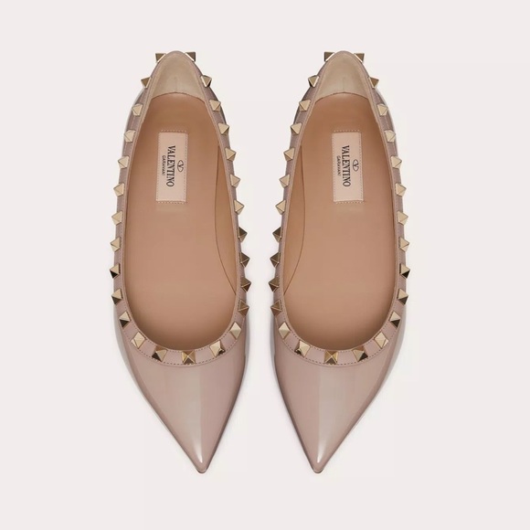 Valentino Garavani Patent Rockstud Pointed Toe Ballerina Flat size 40 - Picture 10 of 12